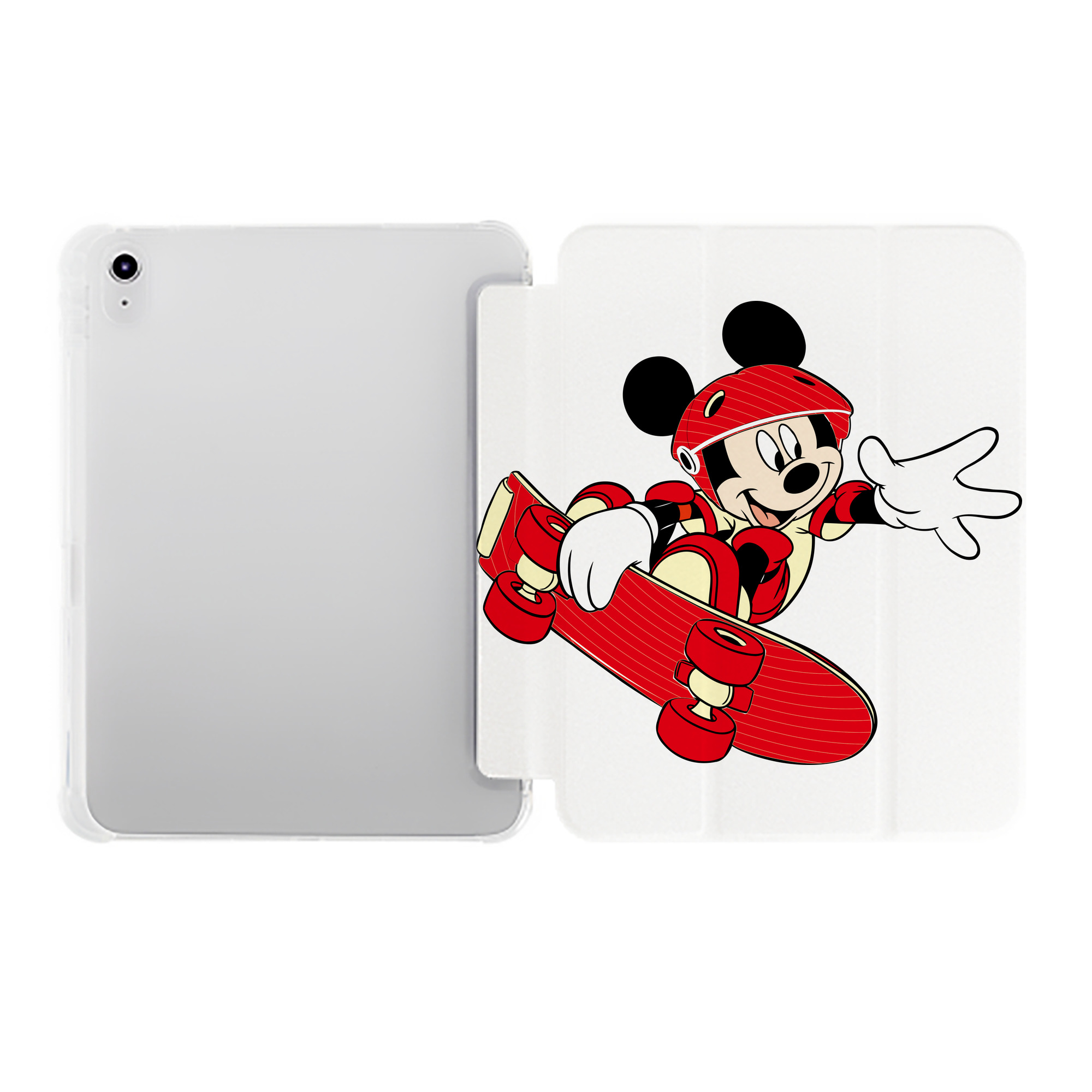 （画像用） ミッキーマウス Mickey Mouse IPad ケース ペン収納付き 三つ折りスタンド PUレザー×シリコン 対応機種9.5/10.5/10.9インチ